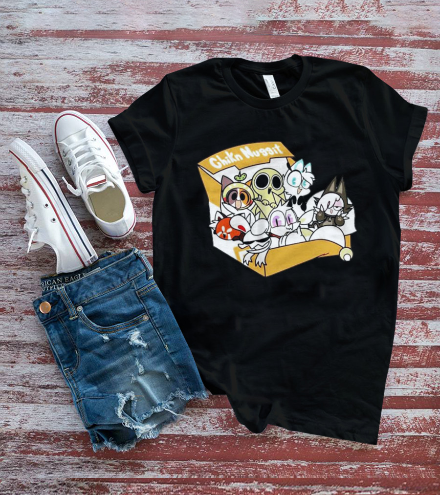 Chikn Nuggit Box Characters Packed In Cute Cartoon T-Shirt