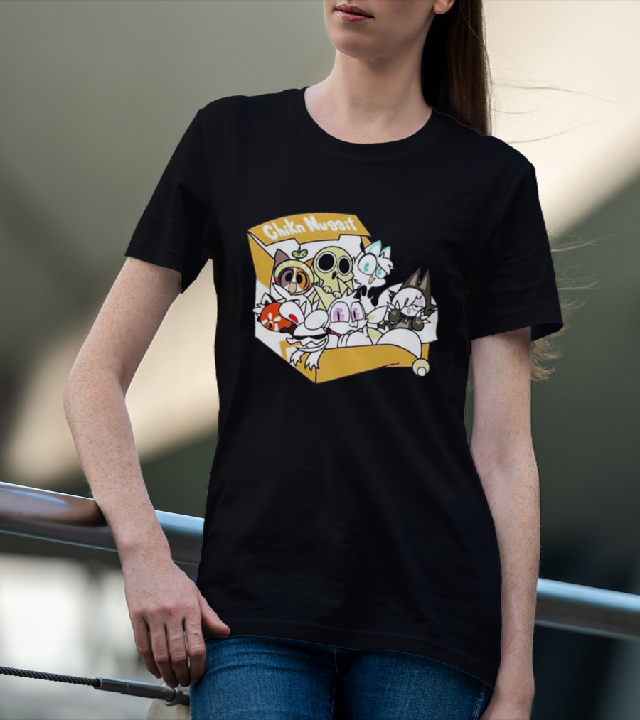 Chikn Nuggit Box Characters Packed In Cute Cartoon T-Shirt