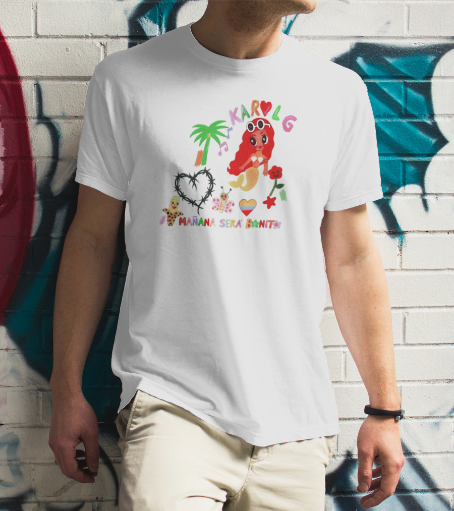 Karol G Mañana Será Bonito Mermaid Palm Heart Music Note T-Shirt