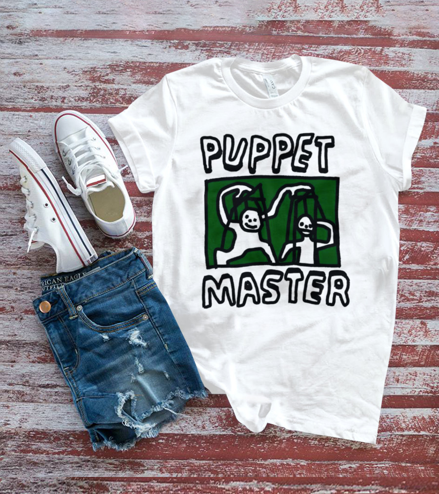 Puppet Master Playful Figures In Green Background T-Shirt