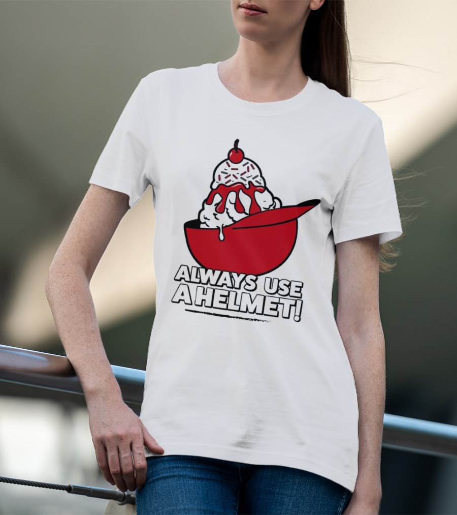 Cincinnati Reds Ice Cream Always Use A Helmet T-Shirt