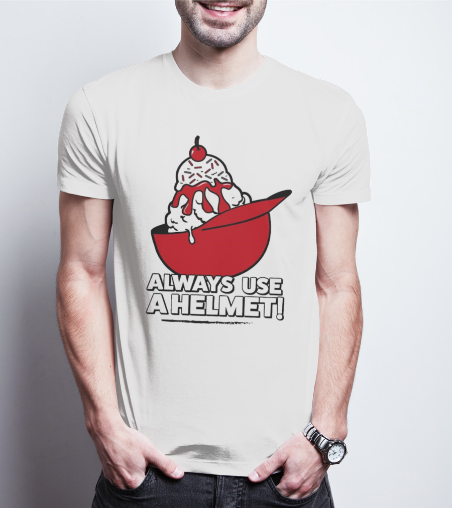 Cincinnati Reds Ice Cream Always Use A Helmet T-Shirt