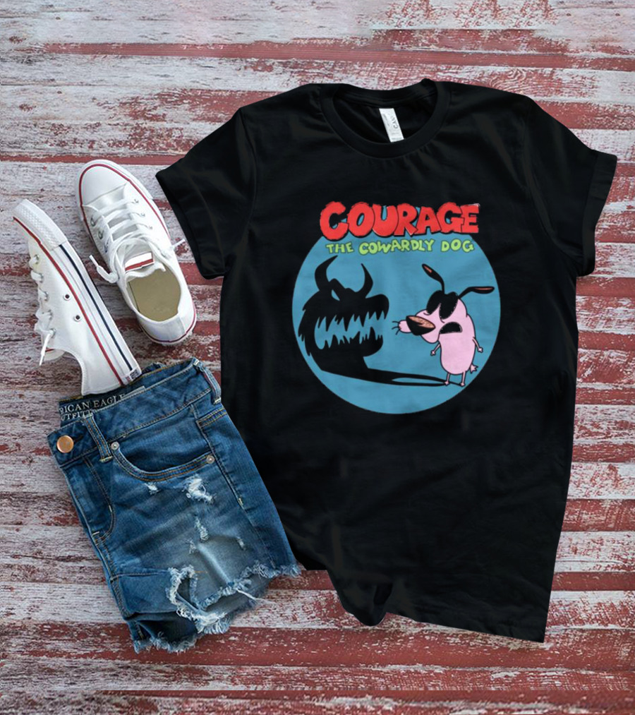 Courage The Cowardly Dog Shadow Monster Confrontation T-Shirt