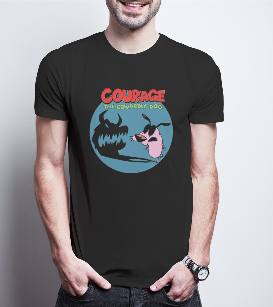 Courage The Cowardly Dog Shadow Monster Confrontation T-Shirt