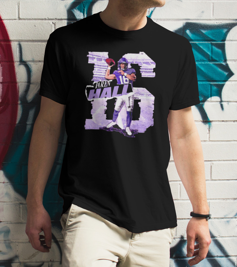 Jaren Hall Minnesota Number 16 Football Player T-Shirt