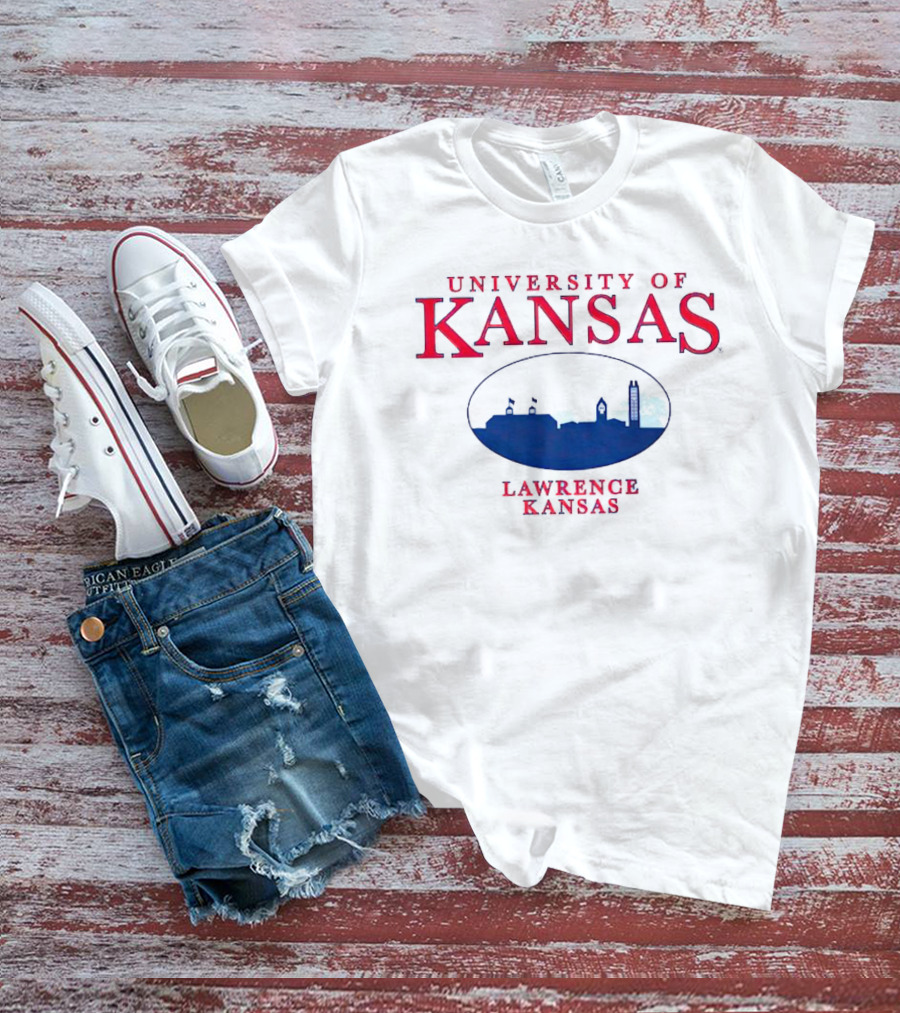 University Of Kansas Lawrence Skyline Kansas T-Shirt