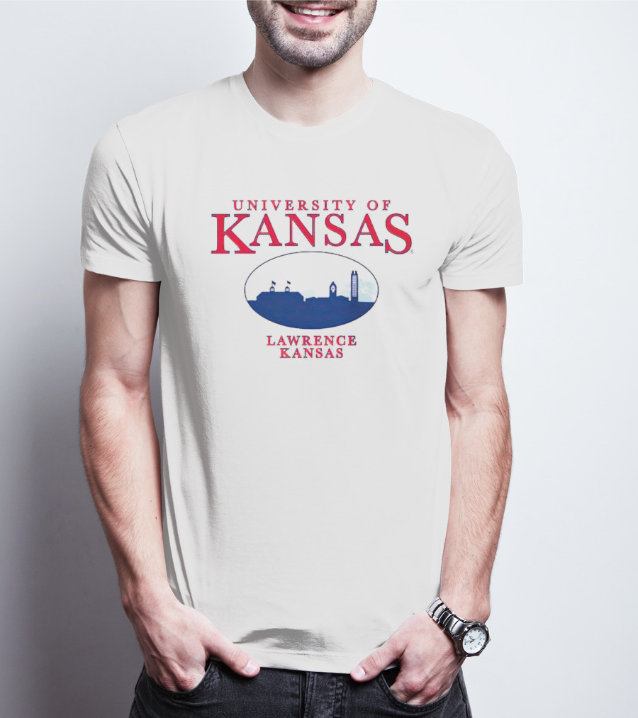 University Of Kansas Lawrence Skyline Kansas T-Shirt