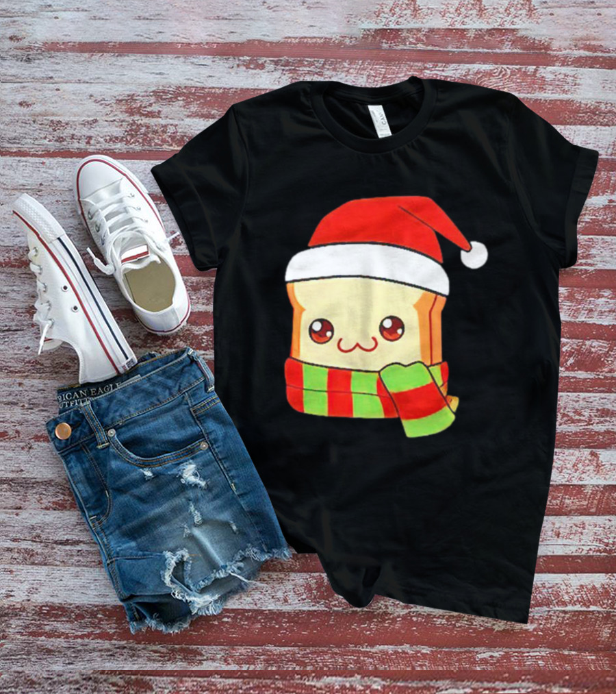 Bundled Bread Christmas Santa Toast Scarf T-Shirt