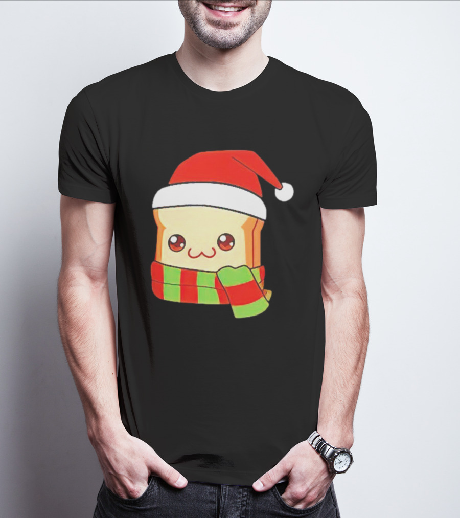 Bundled Bread Christmas Santa Toast Scarf T-Shirt
