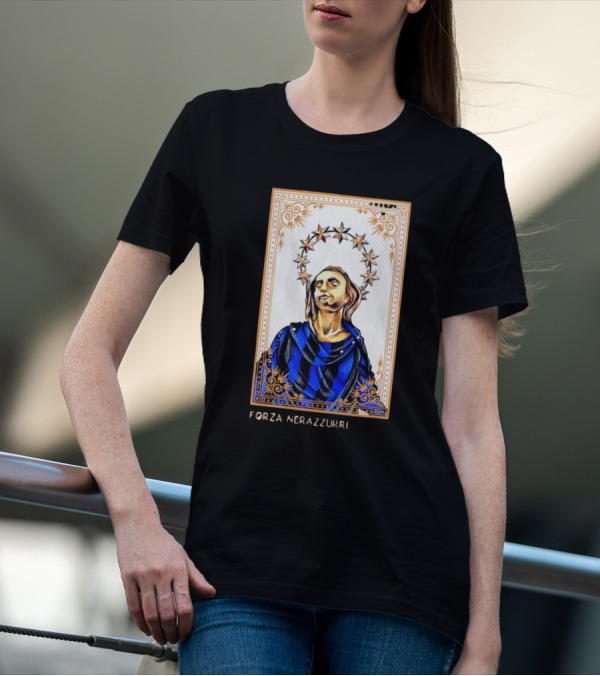 Forza Nerazzurri Madonnina Iconic Blue And Black Halo T-Shirt