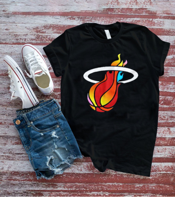 Miami Heat Basketball Flame Icon Mashup T-Shirt