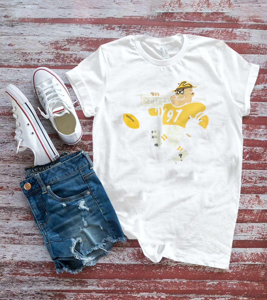 Pittsburgh Steeley 97 Retro Football Worker Mascot T-Shirt