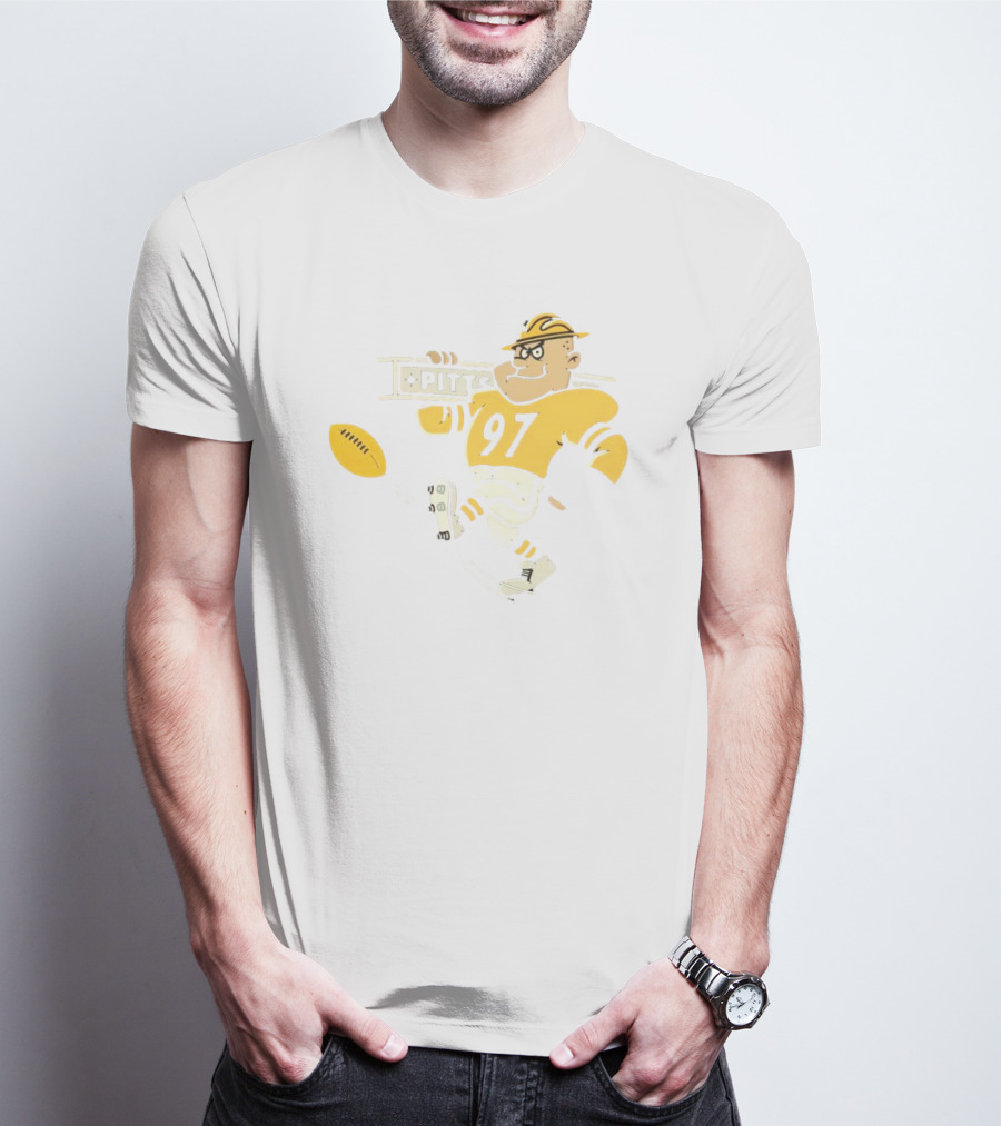 Pittsburgh Steeley 97 Retro Football Worker Mascot T-Shirt
