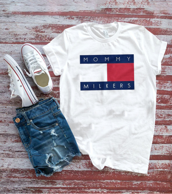 Mommy Milkers Logo Parody Tommy Flag T-Shirt