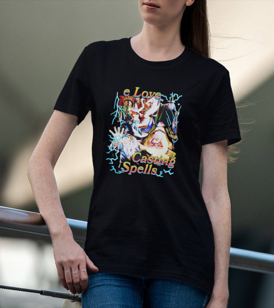 Love Casting Spells Wizards Lightning Magic T-Shirt