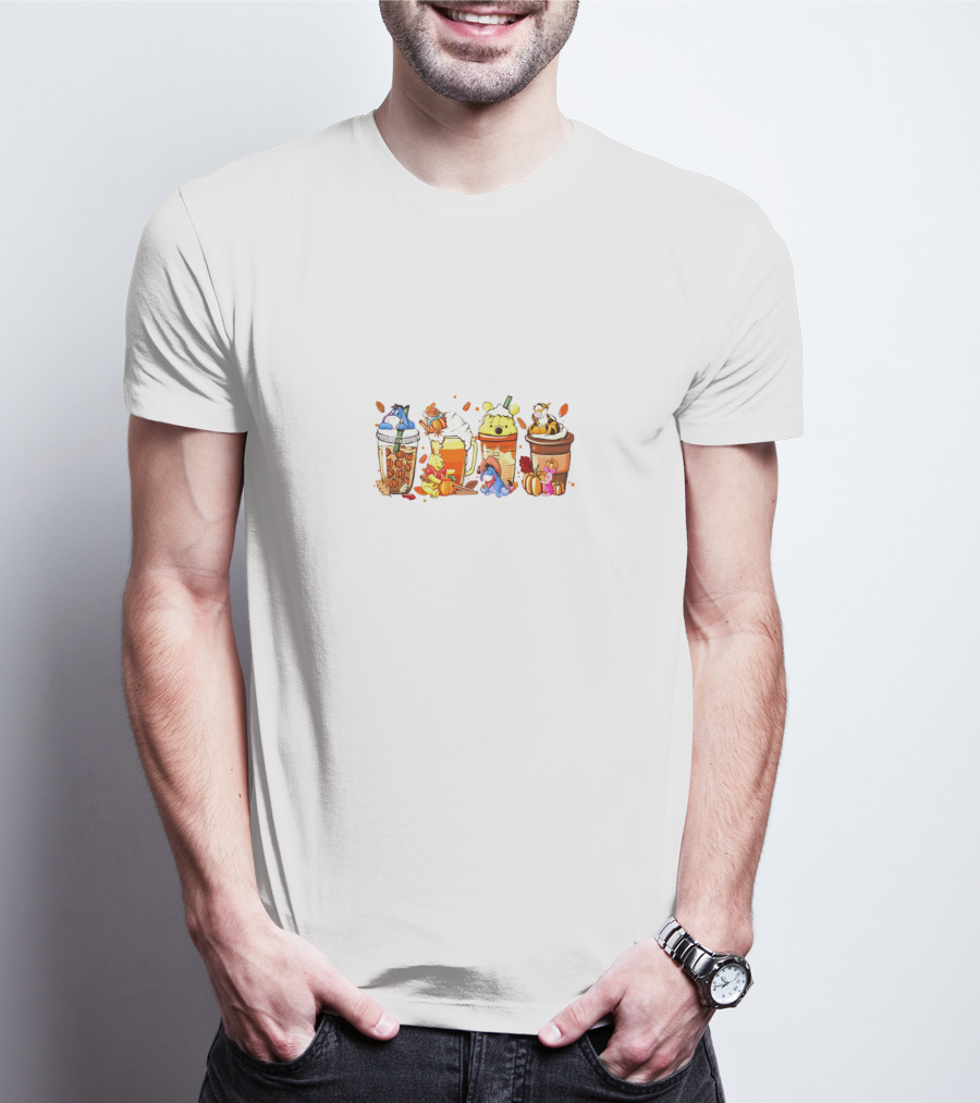 Winnie The Pooh Eeyore Tigger Piglet Coffee Latte T-Shirt