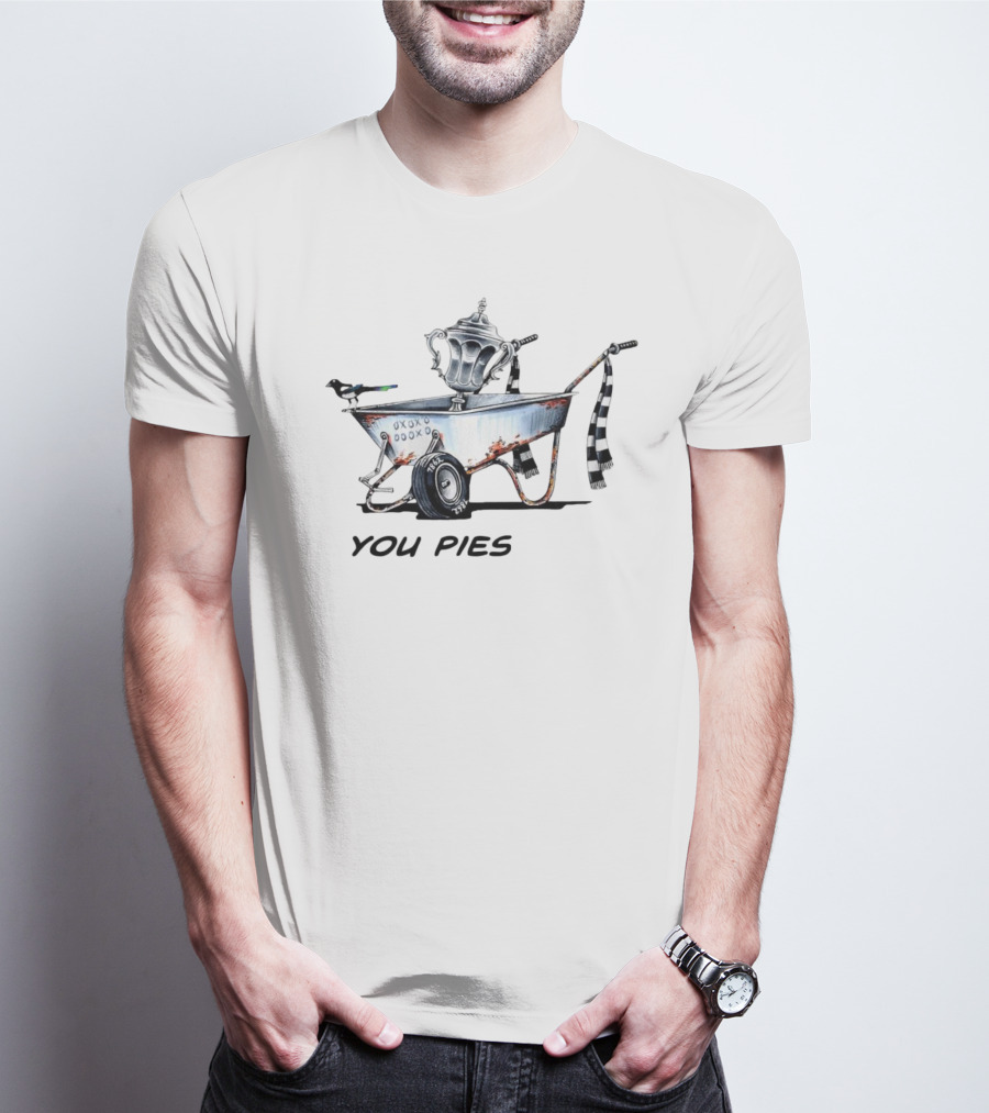 You Pies FA Cup Black And White Wheelbarrow T-Shirt