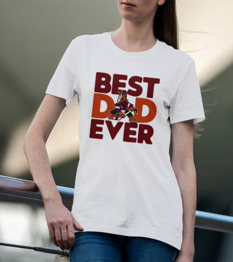 Best Dad Ever Arizona Coyotes Logo Hockey Fan Collection T-Shirt
