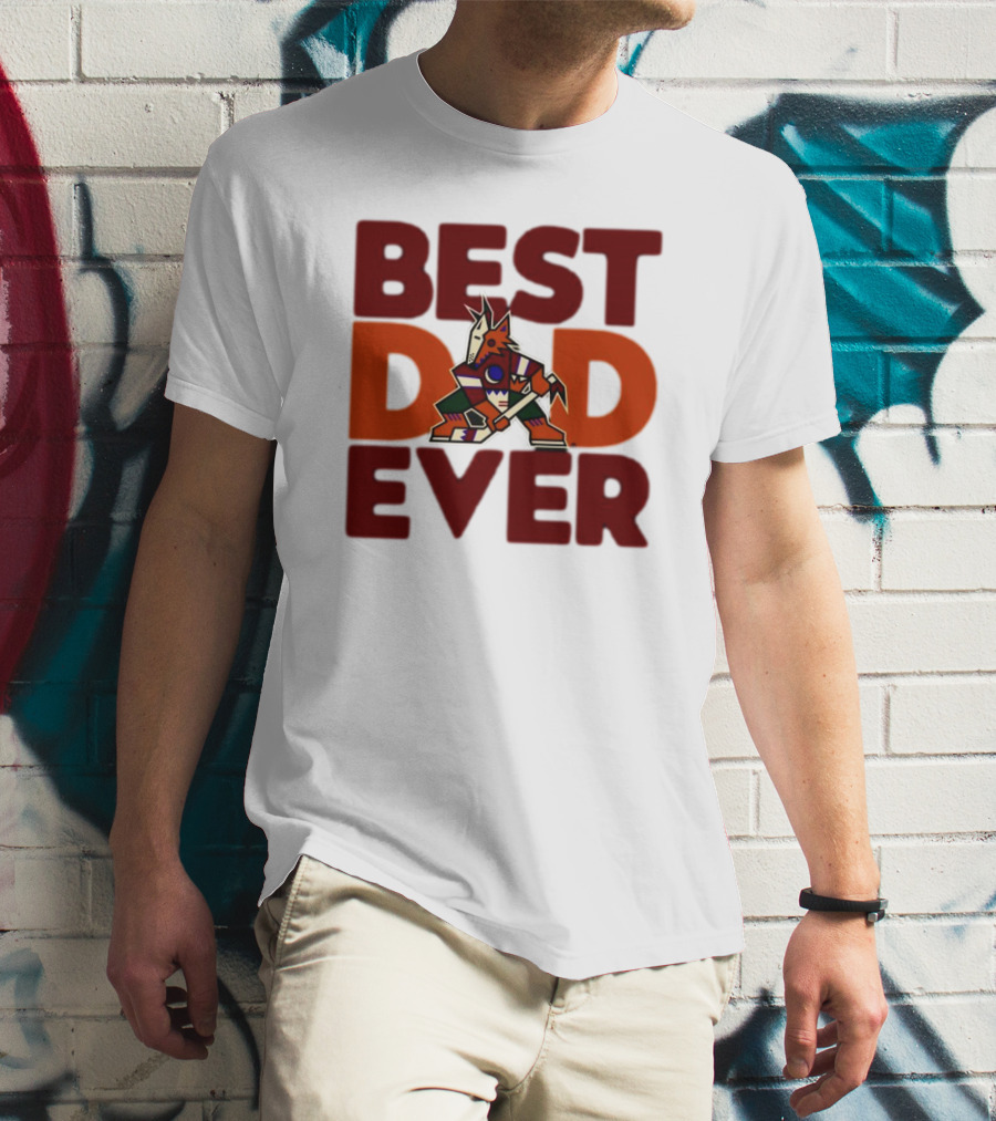 Best Dad Ever Arizona Coyotes Logo Hockey Fan Collection T-Shirt