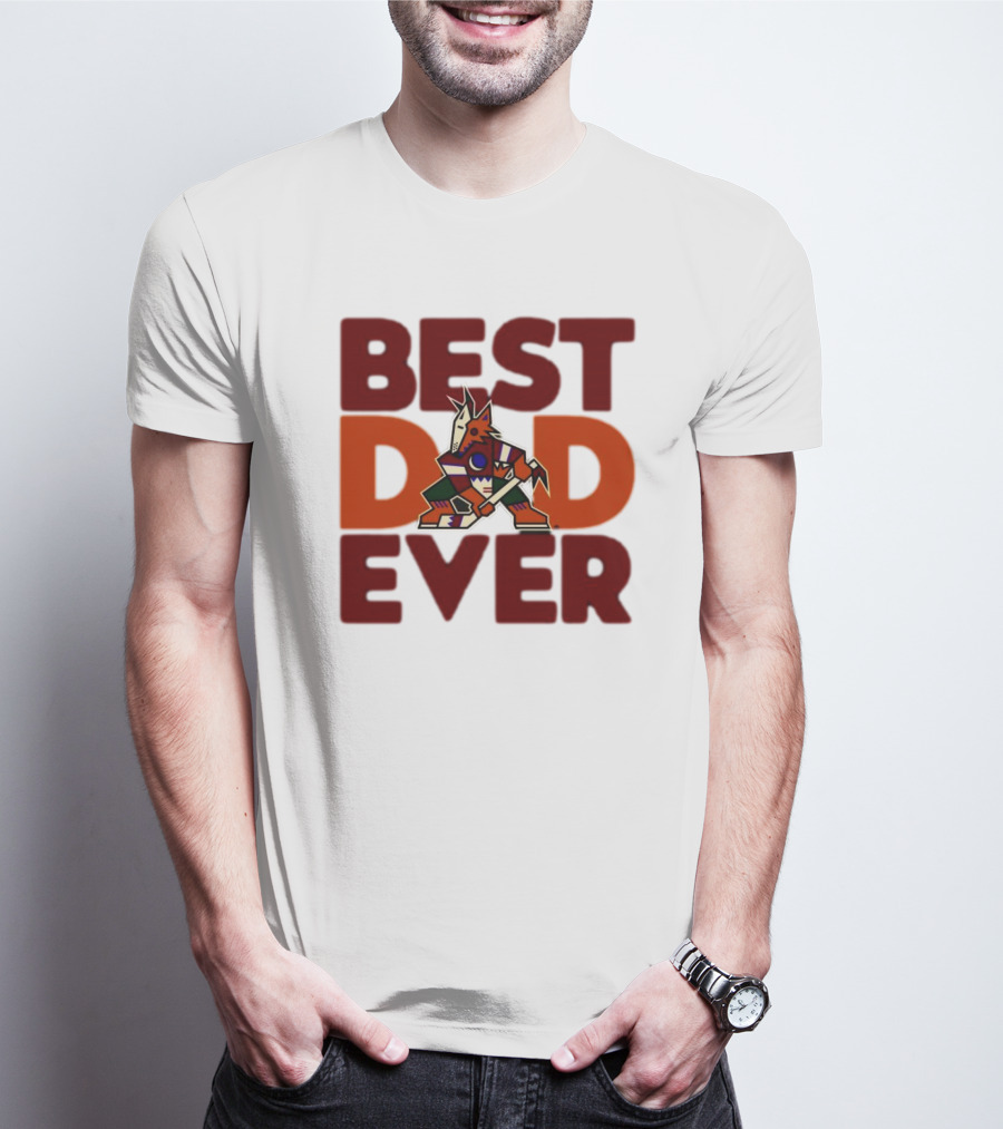 Best Dad Ever Arizona Coyotes Logo Hockey Fan Collection T-Shirt