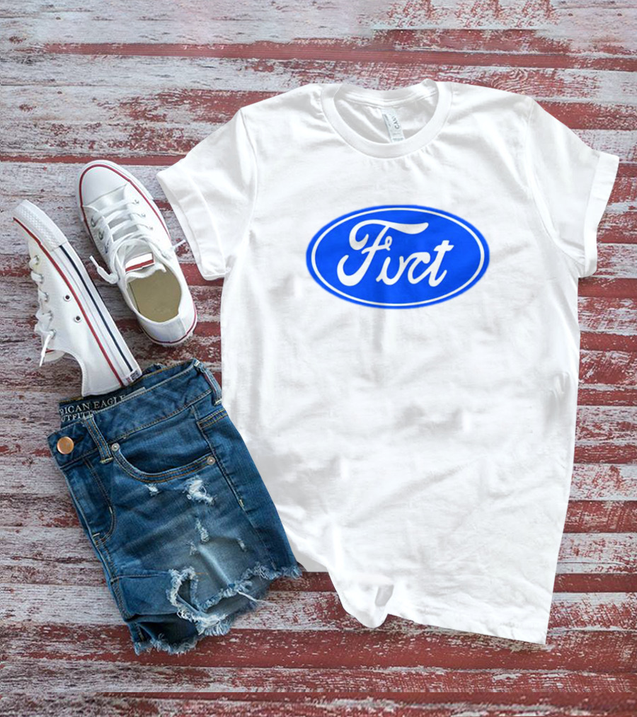 Fuct Funny Ford Logo Parody Oval Blue T-Shirt