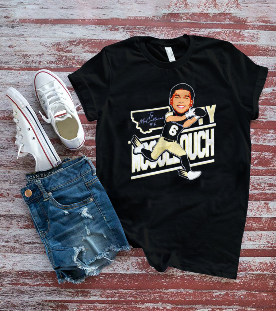 Ty Mccullouch #6 Cartoon Football Receiver T-Shirt
