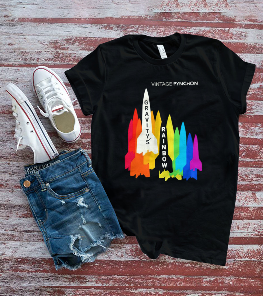 Vintage Pynchon Gravity’s Rainbow Multicolor Rocket T-Shirt