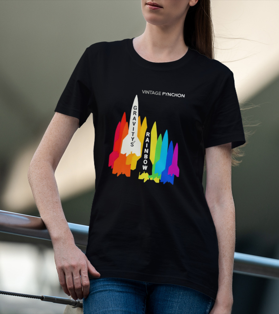 Vintage Pynchon Gravity’s Rainbow Multicolor Rocket T-Shirt