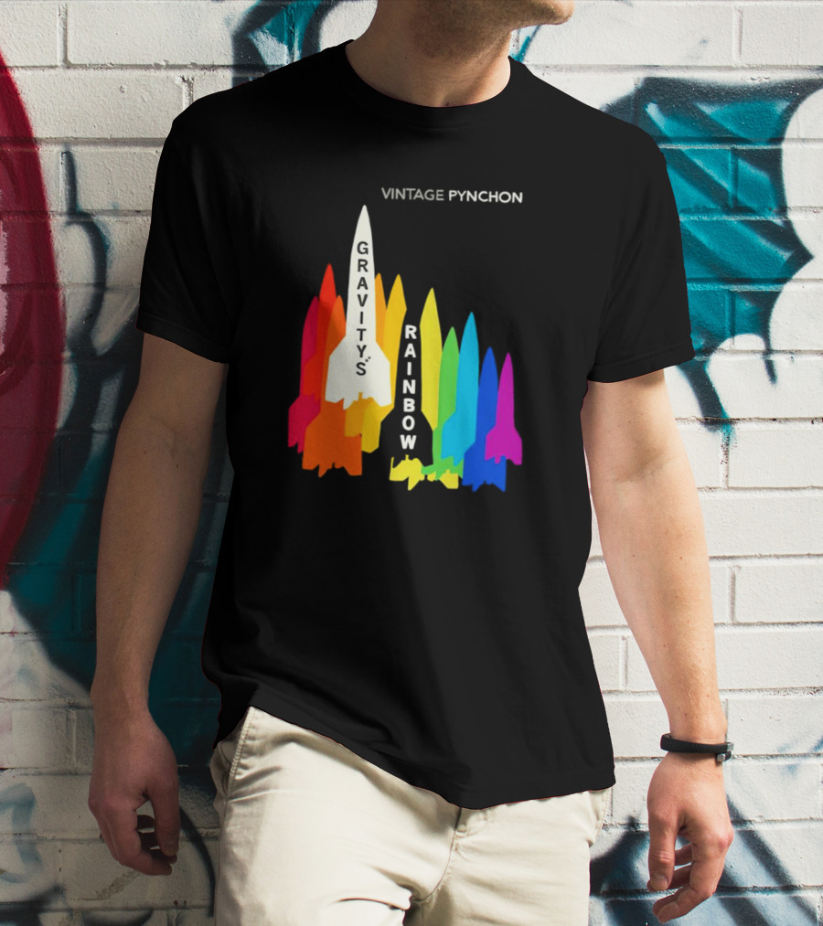 Vintage Pynchon Gravity’s Rainbow Multicolor Rocket T-Shirt