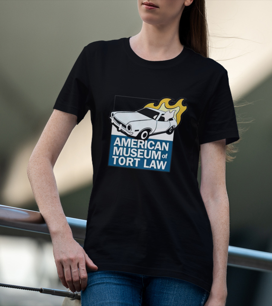 American Museum Of Tort Law Flaming Car Exhibit T-Shirt