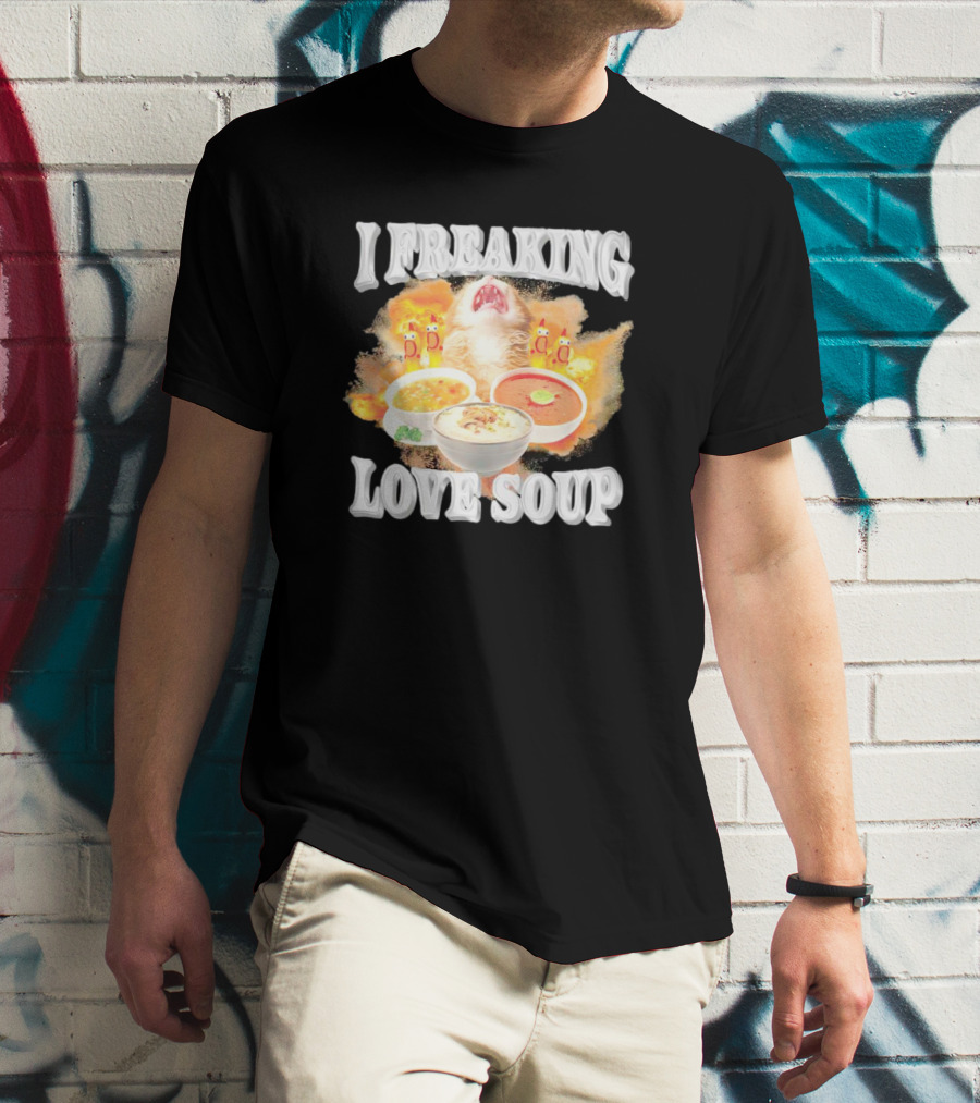 I Freaking Love Soup Cat With Various Bowls And Owls T-Shirt
