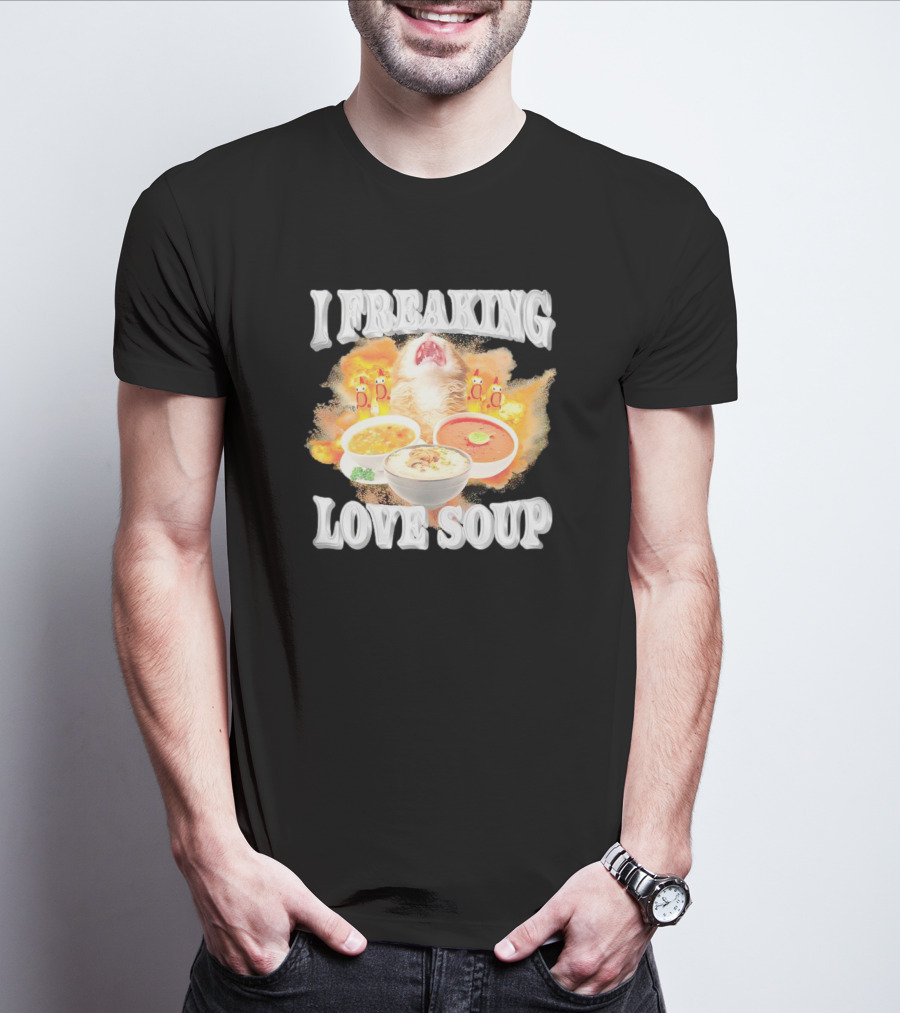 I Freaking Love Soup Cat With Various Bowls And Owls T-Shirt