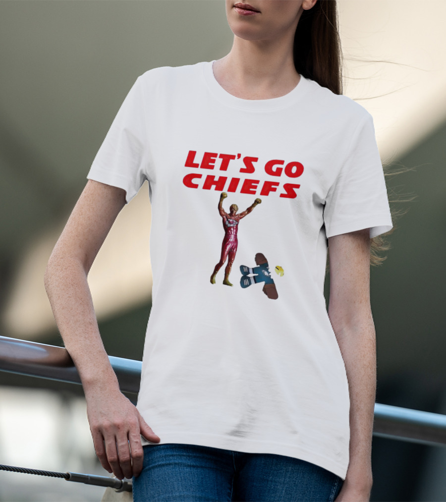 Let's Go Chiefs Rocky Statue Knockout Eagles T-Shirt