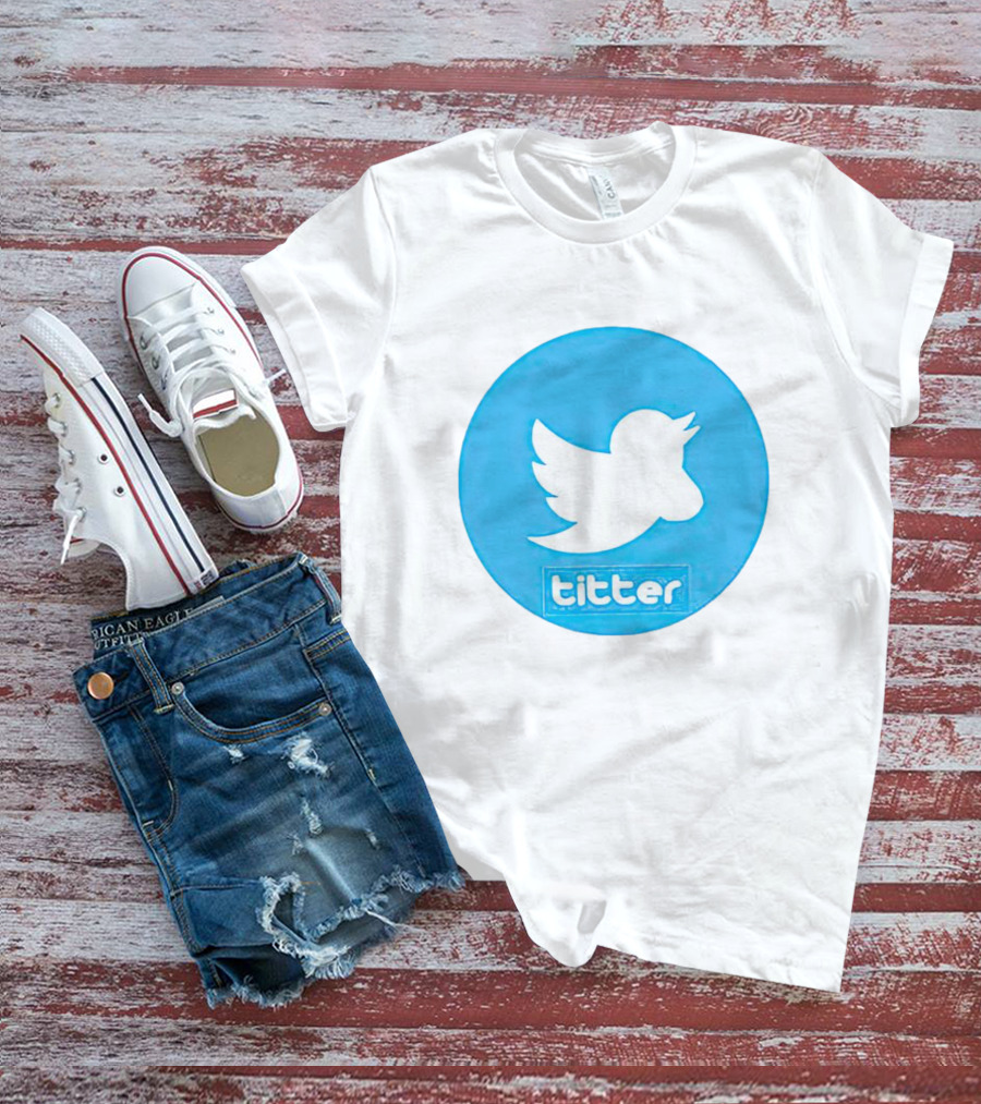 Titter Parody Blue Circle Tit Bird T-Shirt