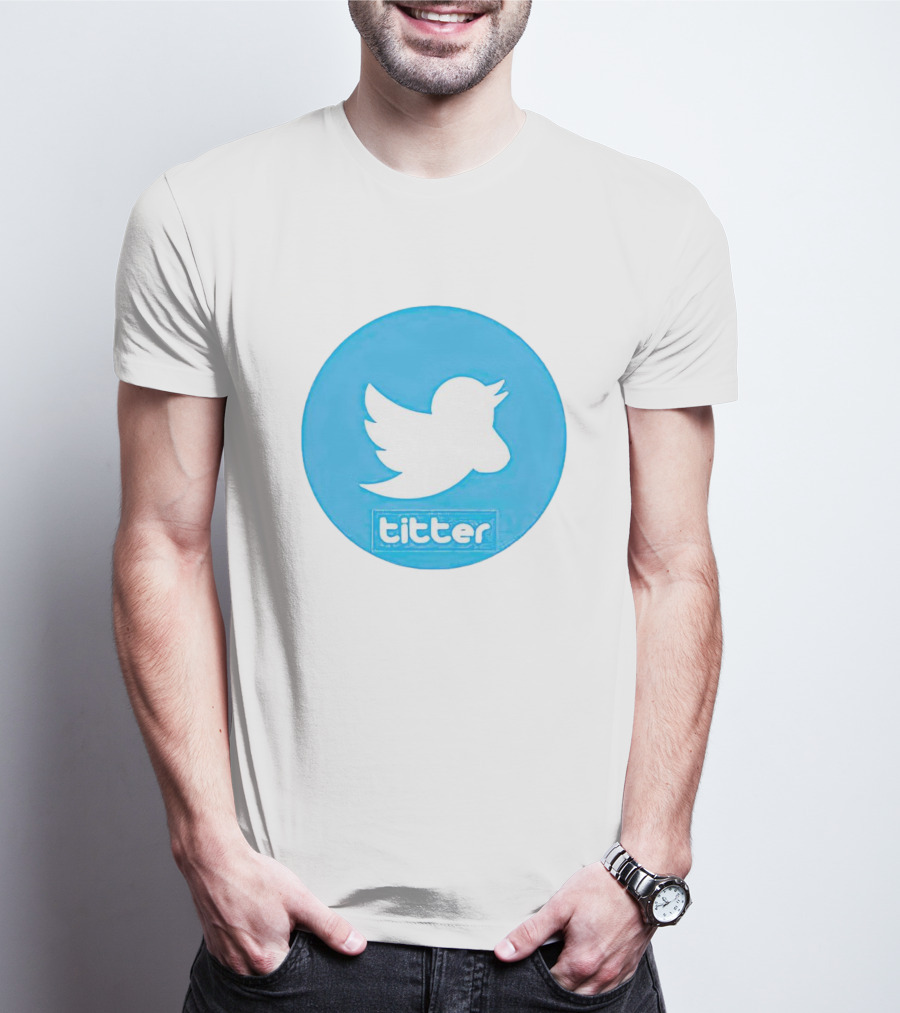 Titter Parody Blue Circle Tit Bird T-Shirt