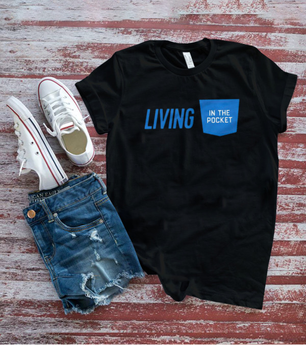 Aaron Donald 99 Living In The Pocket Blue Text T-Shirt