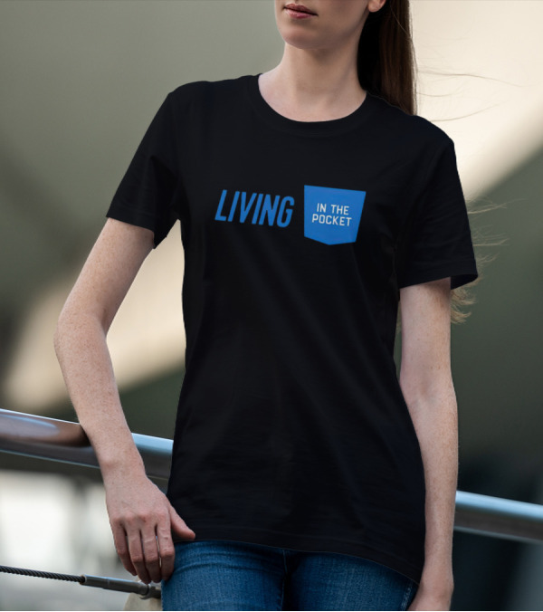 Aaron Donald 99 Living In The Pocket Blue Text T-Shirt
