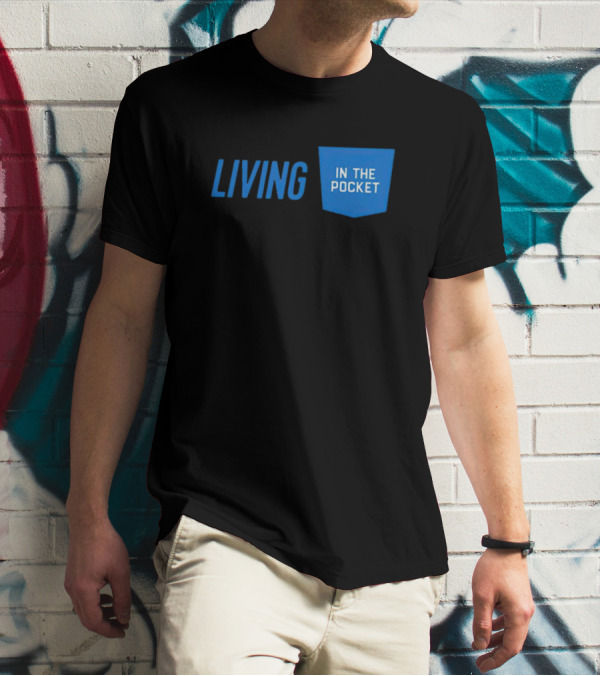 Aaron Donald 99 Living In The Pocket Blue Text T-Shirt