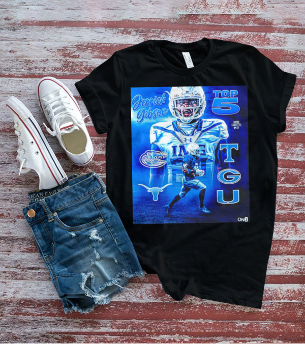 Jerrick Gibson Top 5 Schools With TCU And Florida Gators Football T-Shirt