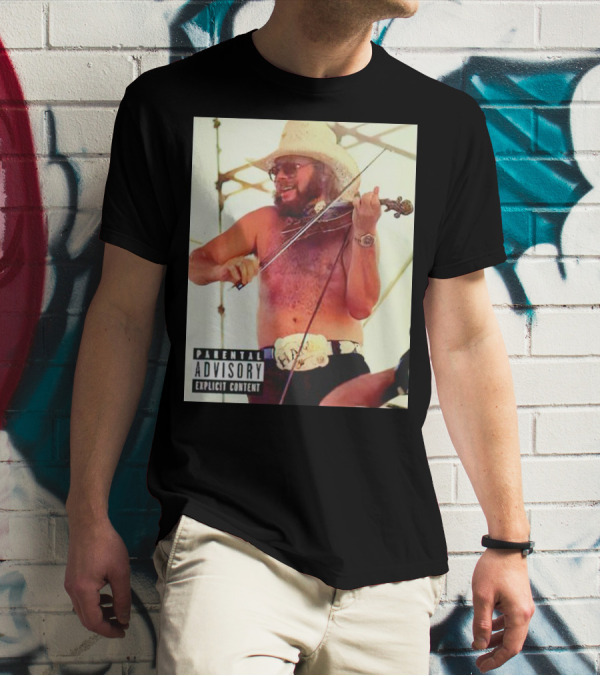 Parental Explicit Content Party Boy Hank Fiddler In Cowboy Hat And Sunglasses T-Shirt