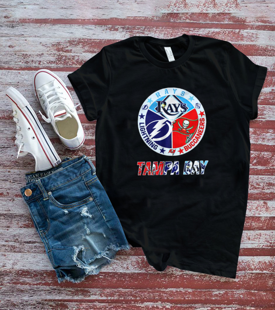 Rays Lightning Buccaneers Tampa Bay Teams Logo Circle T-Shirt