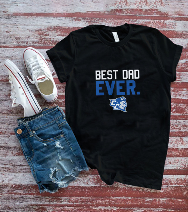 Best Dad Ever Central Conn CC Blue Devils T-Shirt
