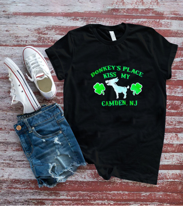 Donkey's Place Kiss My Camden NJ St. Patrick's Day Shamrocks T-Shirt