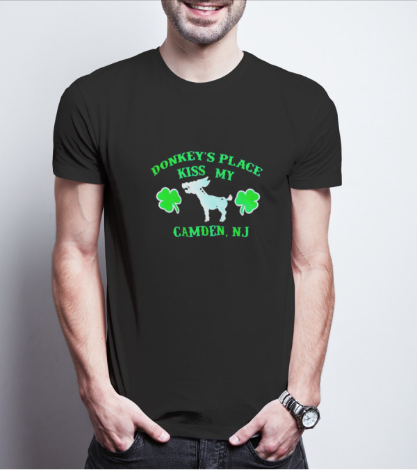 Donkey's Place Kiss My Camden NJ St. Patrick's Day Shamrocks T-Shirt