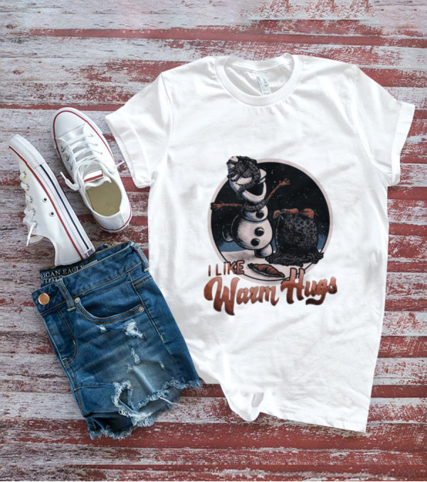 I Like Warm Hugs Alien Snowman Hugging Alien Creature T-Shirt