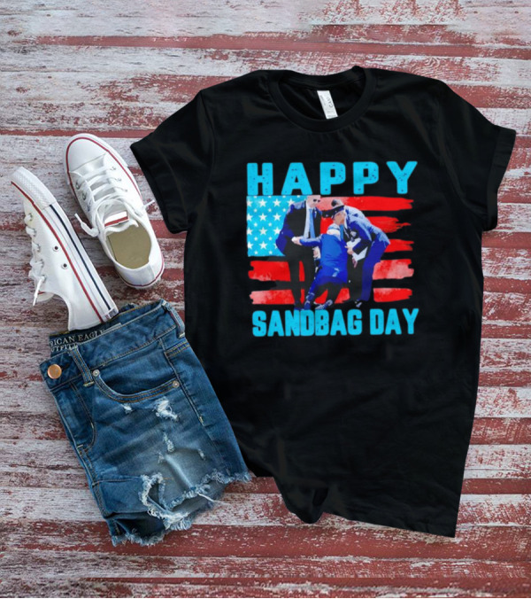 Happy Sandbag Day Joe Biden American Flag T-Shirt