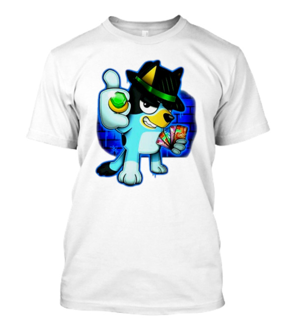 Ally Katz Bluepin Cool Dog With Cards And Gem T-Shirt