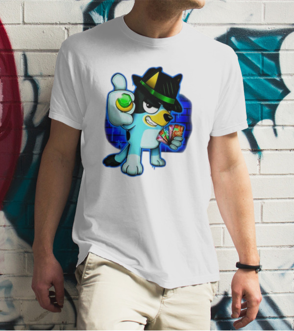 Ally Katz Bluepin Cool Dog With Cards And Gem T-Shirt
