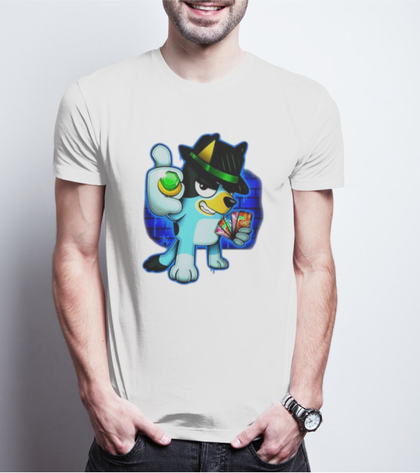 Ally Katz Bluepin Cool Dog With Cards And Gem T-Shirt