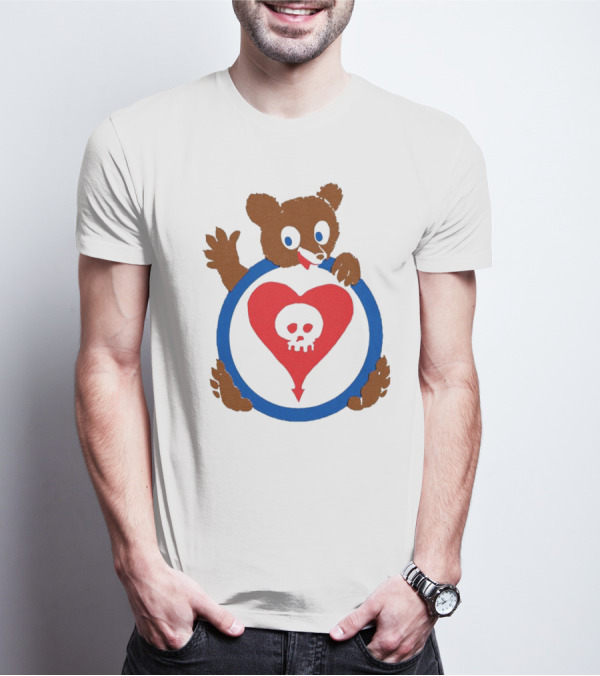 Bear Hug Heart Skull Circle T-Shirt
